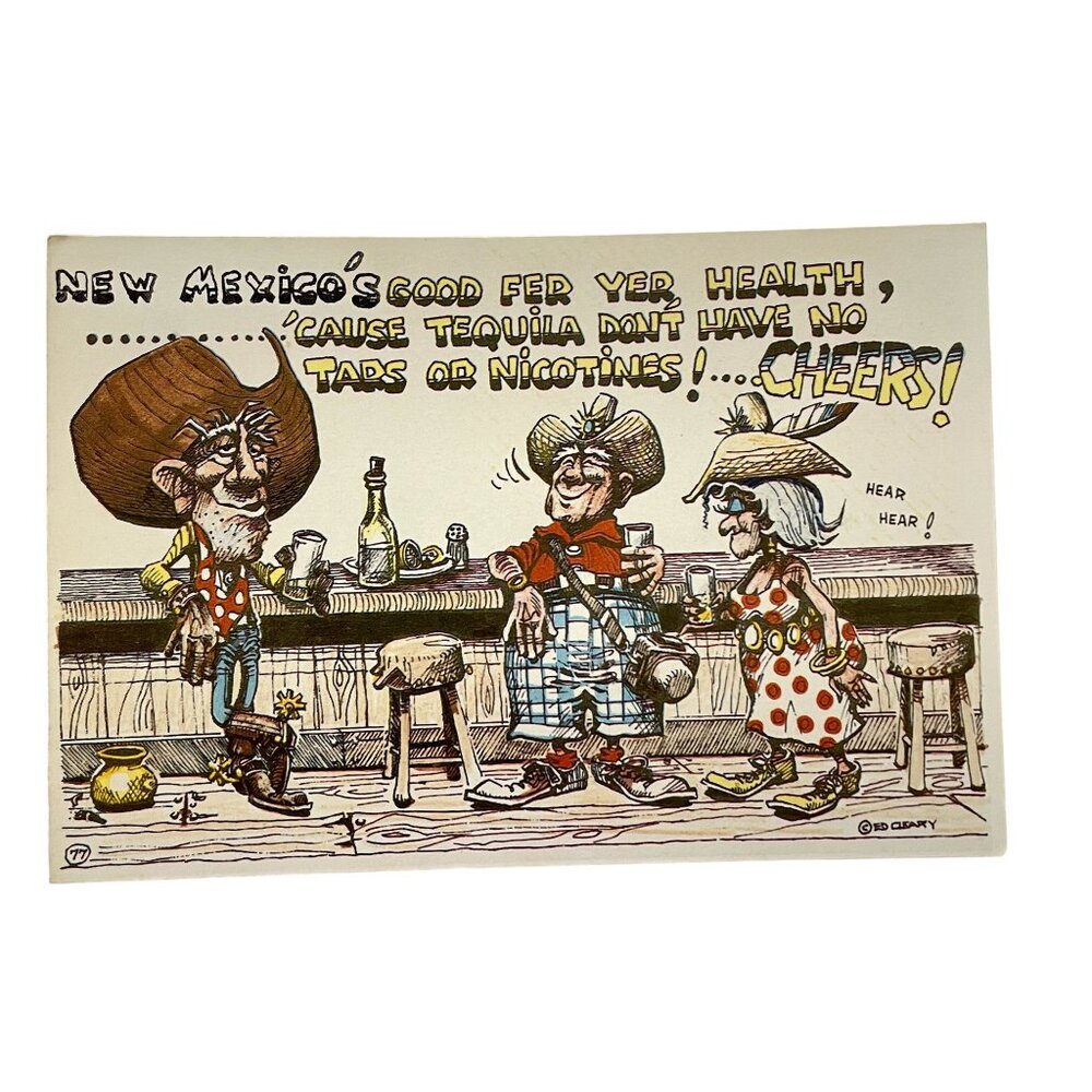 Vintage Postcard Western Novelty Ed Cleary Arizona Laughin Place Humor Funny u